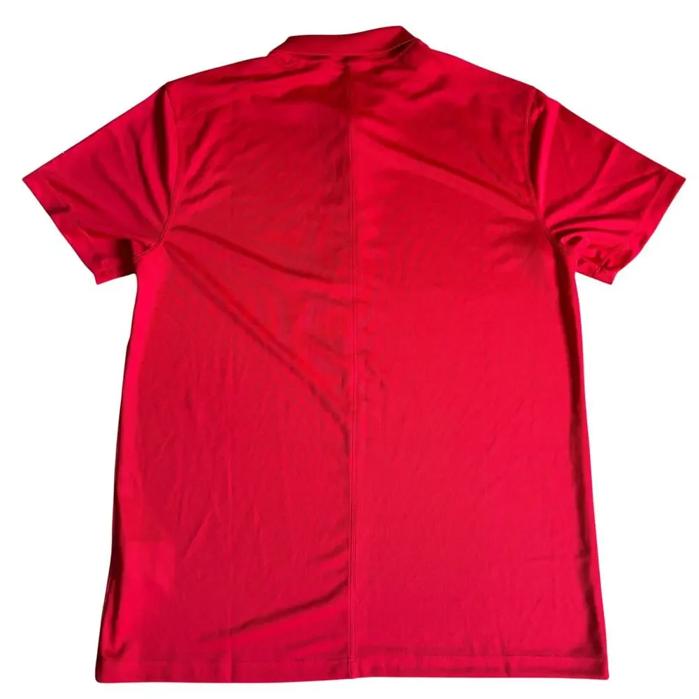 NWT Nike Dri-Fit Golf Polo Short Sleeve Performance Shirt Red White Swoosh MED